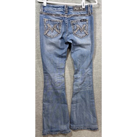 Miss Me Womens M Series‎ Flare Jeans 25x33 Distressed Denim Blue - Picture 5 of 7